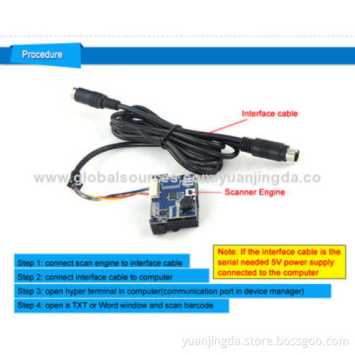 1D Mobile CCD Barcode Reader for Project Use, KB/RS232/USB interfaces